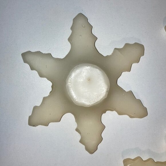 3 Floating Glitter Snowflake Candles, 5” Diameter - Picture 7 of 8